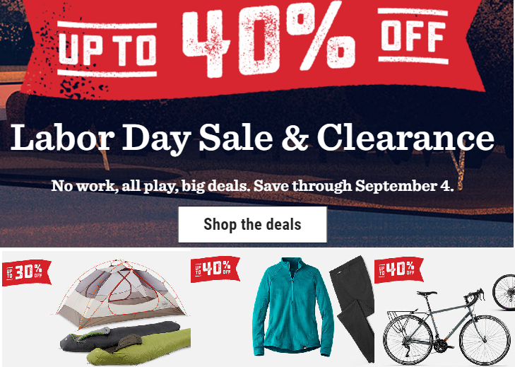 REI Outdoor Clothing and Gear Labor Day Sale & Clearance Sale Up to 40