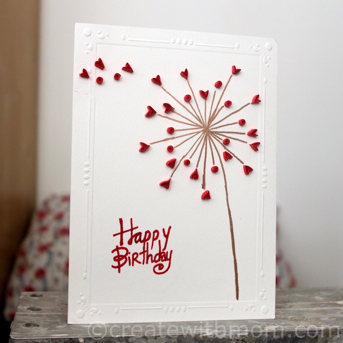 Create With Mom Quilled Dandelion Flower with Heart Shape and Tight