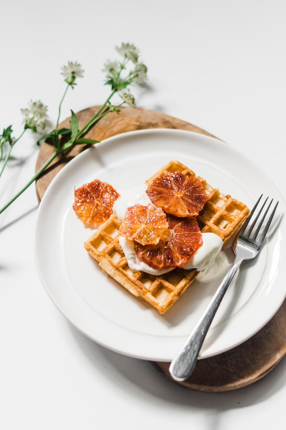 BLUSH ORANGE WAFFLES (gluten free + no waffle maker needed) Barely