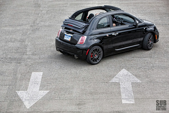 2013 Fiat 500c top down with arrows