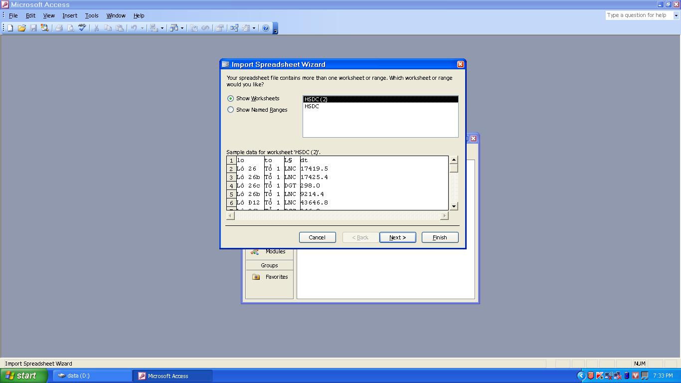 MISAM TRAINING: Sử dụng Crosstab Query Wizard