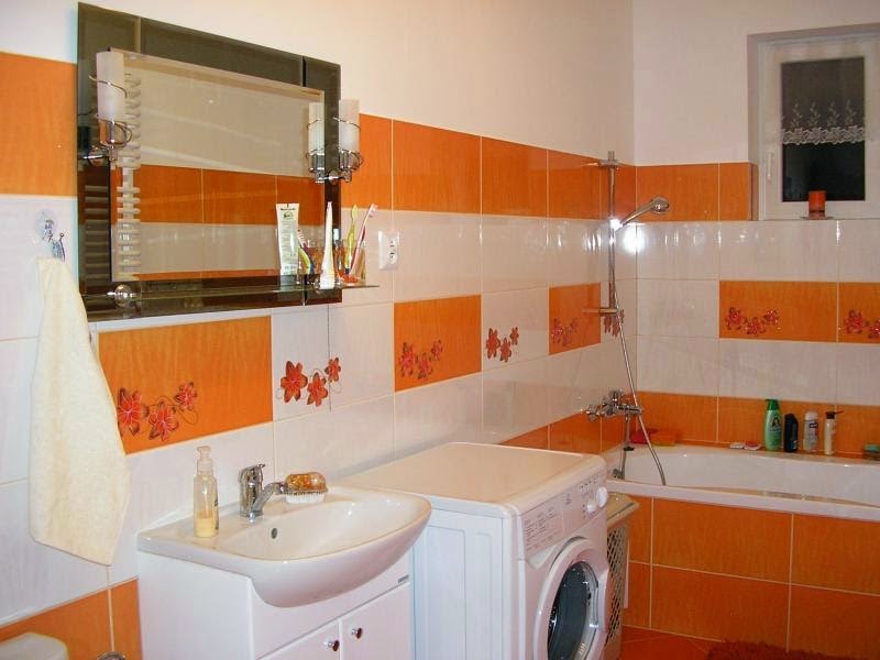 10 Baños en naranja y blanco - Colores en Casa