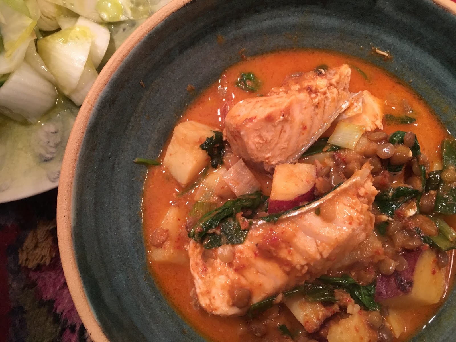 David Doesn't Bake Salmon and Sweet Potato Curry Stew