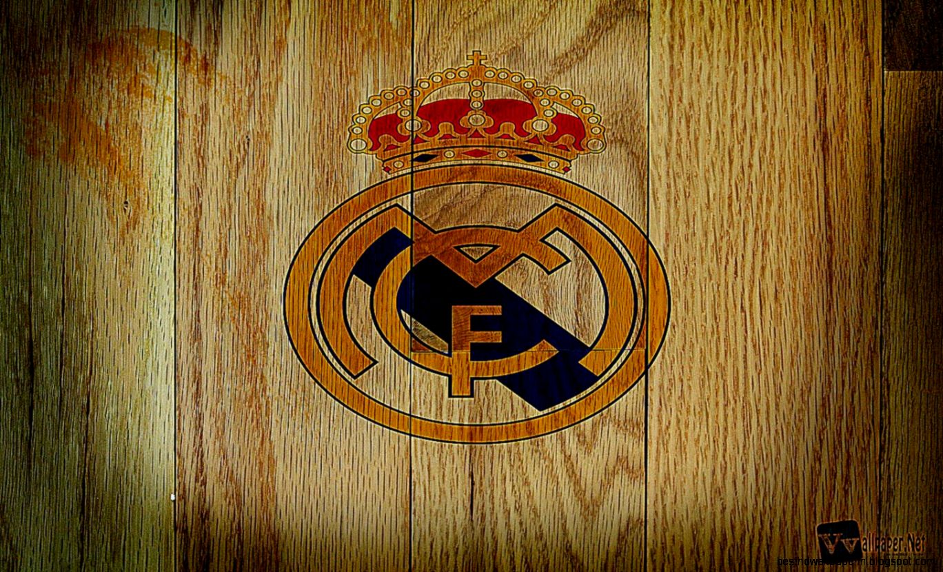 Logo Of Real Madrid With Wood Background  Best Wallpaper Background