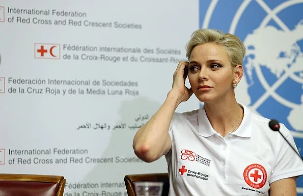 Princess Charlene of Monaco attended the launch of "World First Aid Day 2016" held at the United Nations Geneva Office