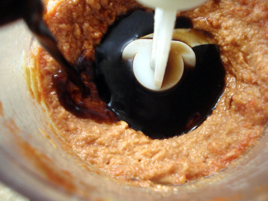 soya sauce and sugar in peanut butter sauce