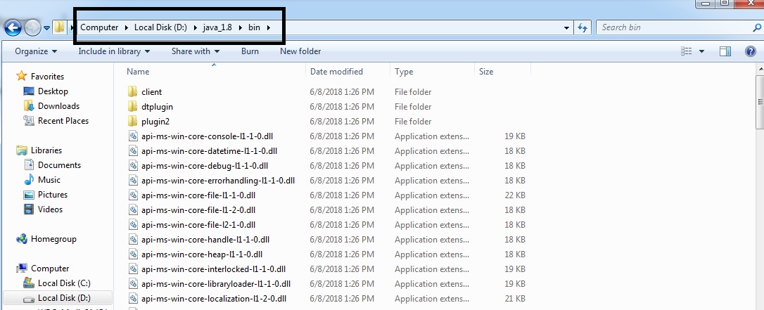 java bin location java bin folder