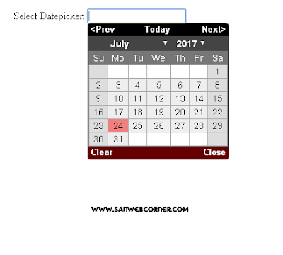 Simple Javascript Datepicker with Example