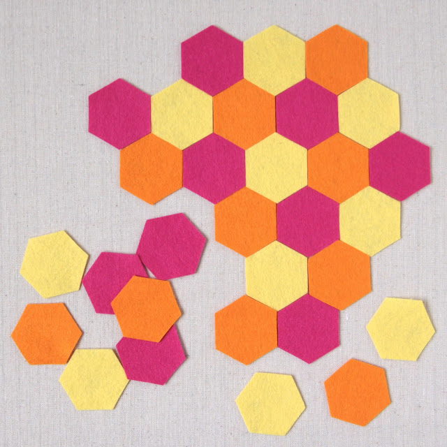 hexagon felt shapes