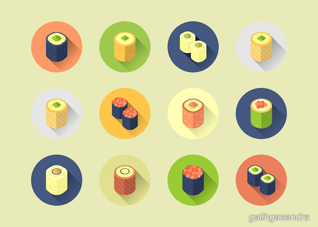 CorelDraw Tutorial How to Create a Flat Design Rolled Sushi Icon