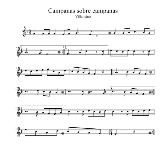 Partituras Para Trompeta Villancico Campana Sobre Campana Fácil