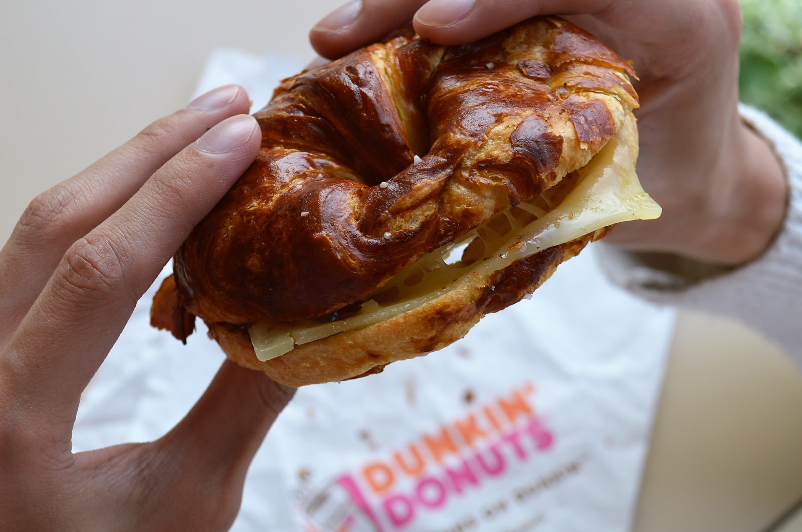 Dunkin' Donuts Debuts New Pretzel Croissant Breakfast Sandwich!