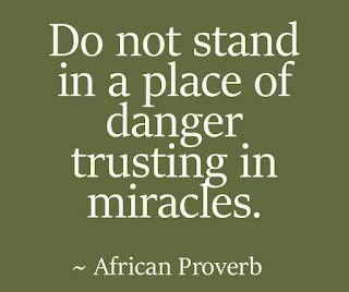 Do not stand in a place of danger trusting in miracles. ~ African Proverb