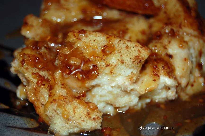Give Peas a Chance Cinnamon Toffee Bread Pudding