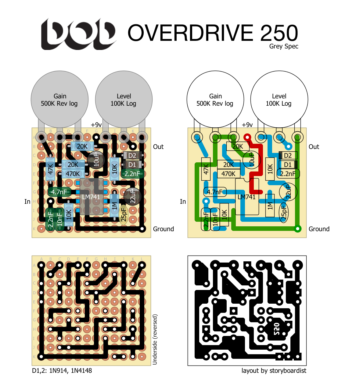 Perf and PCB Effects Layouts: DOD Overdrive 250 Grey Spec