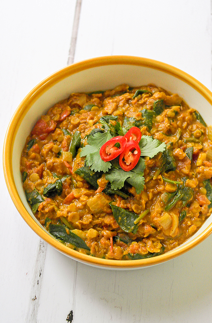 SPíNáCH & COCONUT LENTíL DHáL Healthy Food Recipes