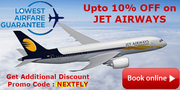 Upto 10% Lower Jet Airways Fare