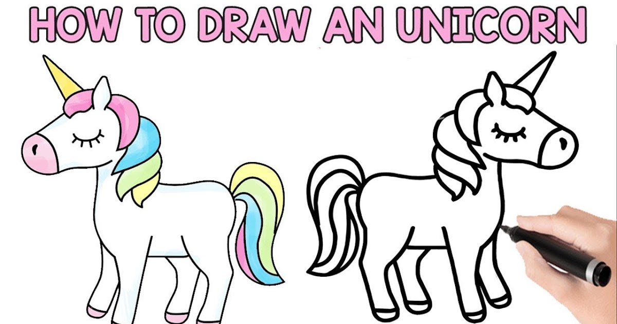 How To Draw Unicorn Drawing A Cute Unicorn Learn Colors With