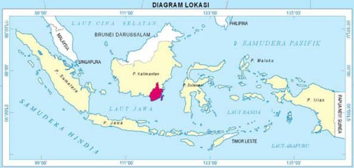Peta Kalimantan Selatan Lengkap Terbaru Lokasi Indonesia South Located Map