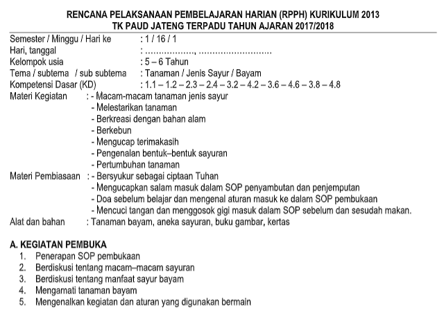 Rpph Paud Jateng Guru Ilmu Sosial