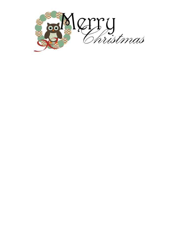 A Holiday Haven: Cute Christmas Owl Free Printable Stationary and Gift Tags