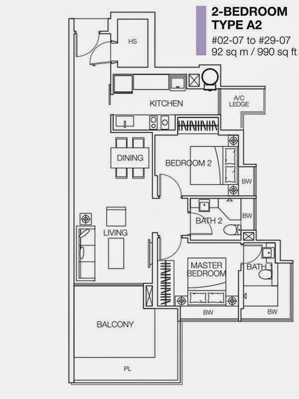 Cityscape 2 bedroom floor plan