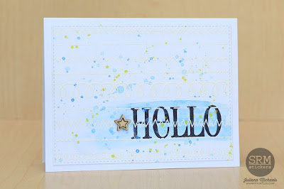 SRM Stickers Blog - BIG Hello Card Set Tutorial from Juliana - #cards #cardset #stamps #bighello #stampedstitches