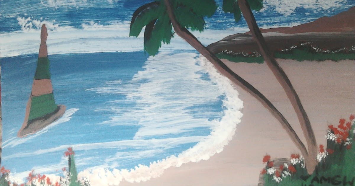 50 Ide Lukisan Pemandangan Pantai  Kartun  Pemandangan