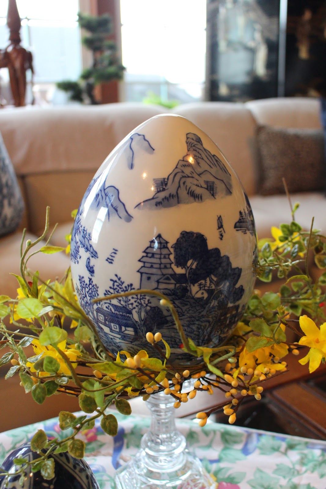 Designs by Pinky Easter Decor on the Coffee Table