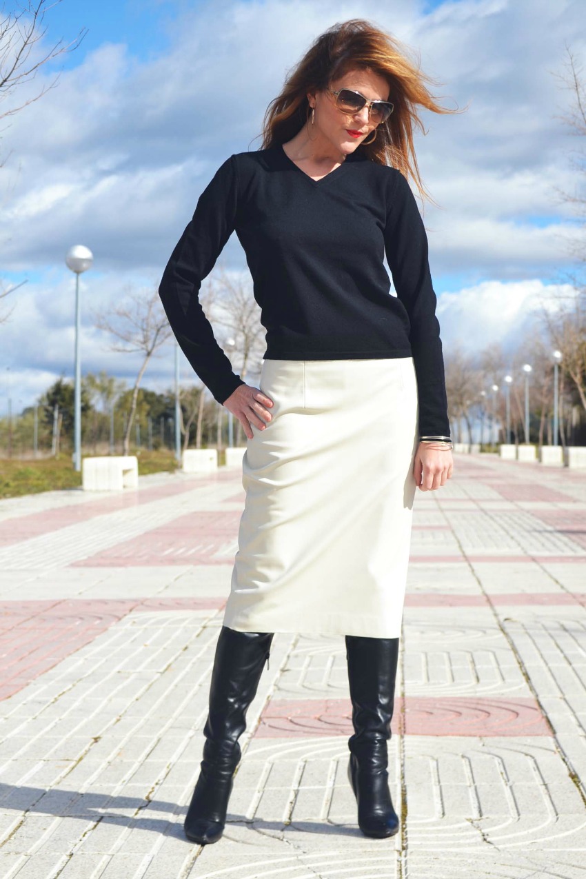 White Leather Skirt 8 
