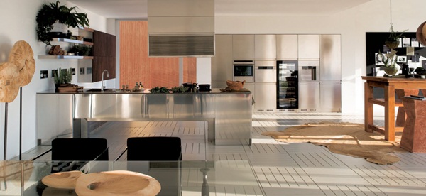 Modern Stainless Steel Kitchen Designs Flexible and Durable