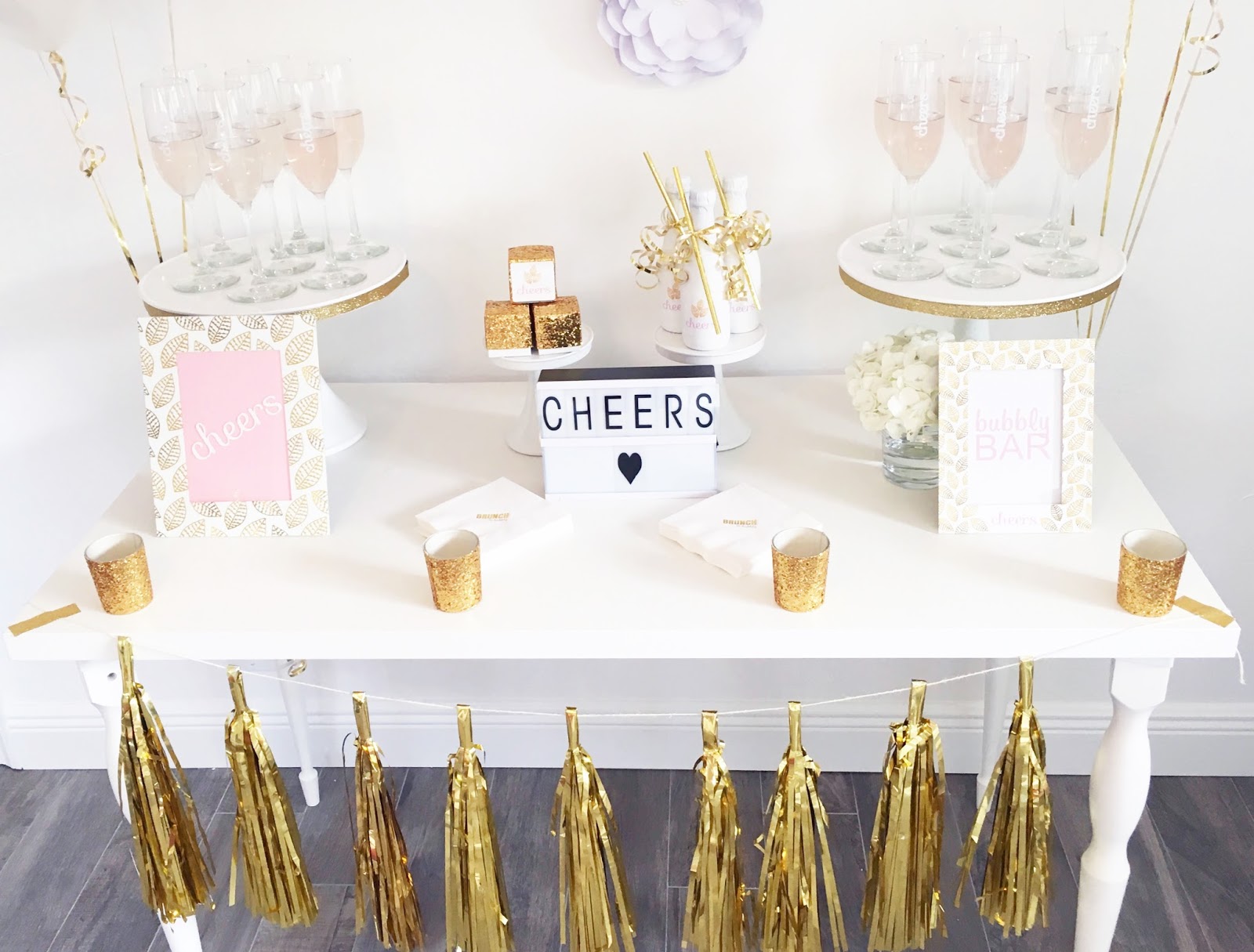 White and Gold Bridal Shower Celebration Stylist Popular Party