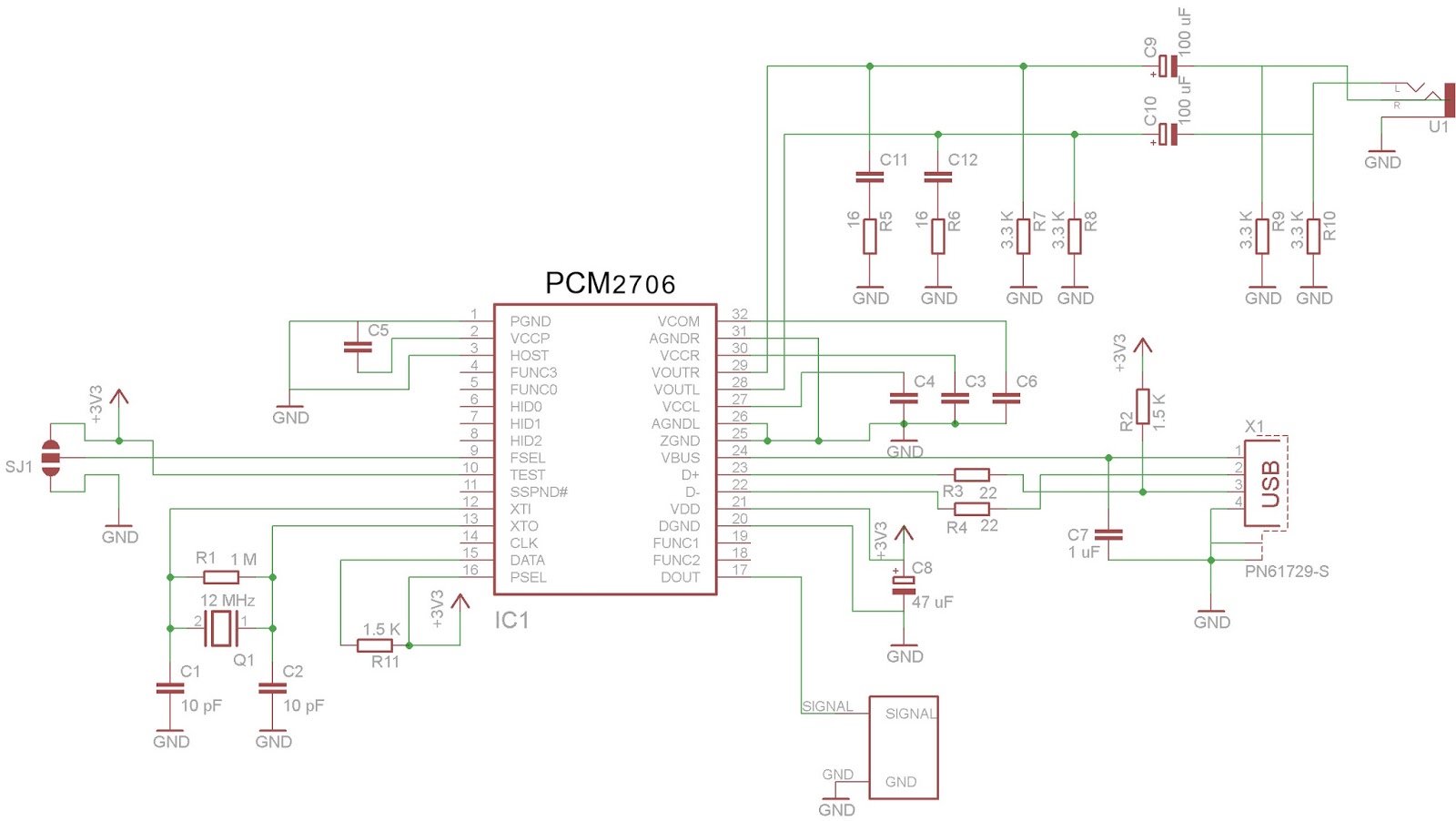USB звуковая карта на основе Microchip PIC