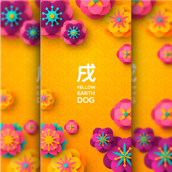 Chinese New Year - Year of the dog scrapbooking elements poster free vector