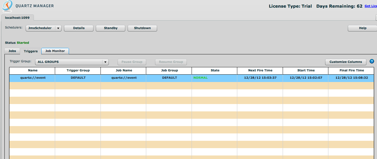 Second Screen Retargeting Use Quartz Manager to monitor Quartz jobs