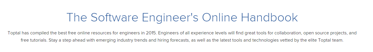 The Software Engineer's Online Handbook - By Toptal - Coding Defined