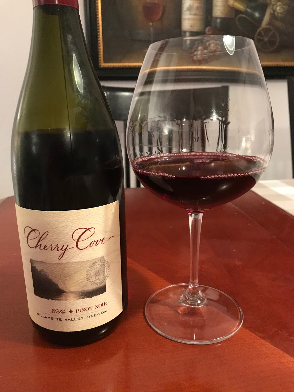 Dan's Cellar Sips 2014 Cherry Cove Pinot Noir Willamette Valley Oregon Produced and Bottled By
