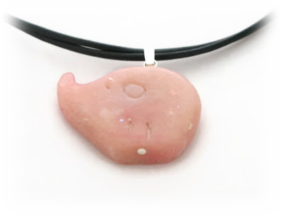 Faux Rose Quartz Elephant Pendant made from Polymer Clay by Lottie Of London bespoke jewellery