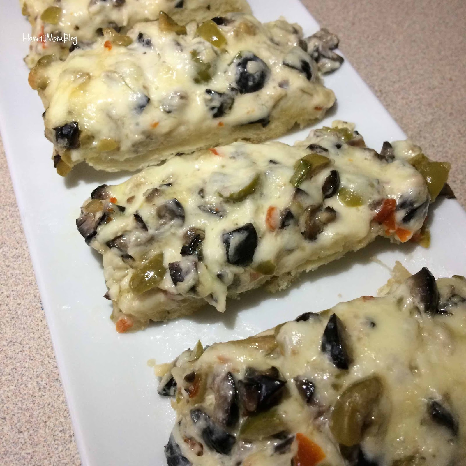 Hawaii Mom Blog Olive Cheese Bread