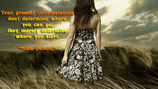 facebook Poste image quotes (Your present circumstances don't determine where ...)