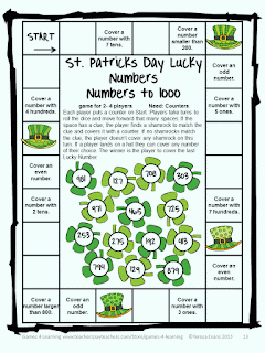 st patricks day math game bump