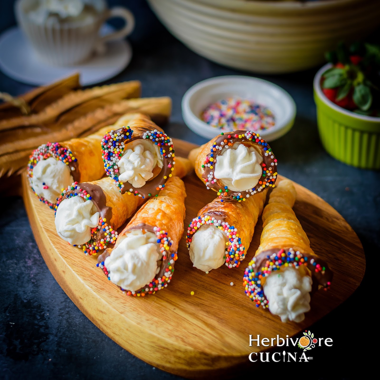 Herbivore Cucina Vanilla Mousse Cream Rolls Cream Horns