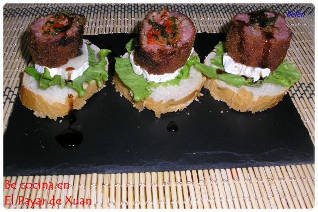 Montaditos De Carne Y Queso
