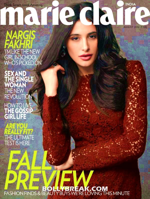 Nargis Fakhri On Cover Page Of Marie Claire Magazine - Bolly Break News ...