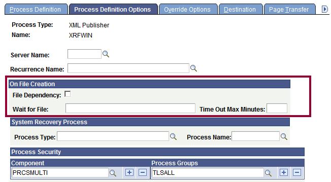 PeopleSoft Junction: Creating file dependency process in PeopleSoft