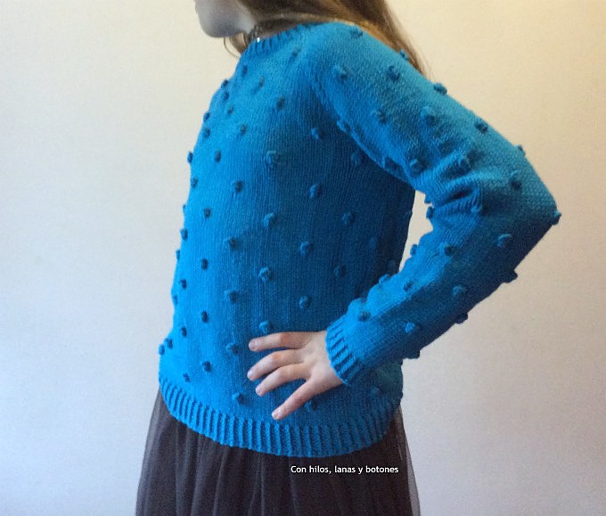 Con hilos, lanas y botones: DIY Jersey palomitero (jersey en punto popcorn o bodoque - patrón gratis)