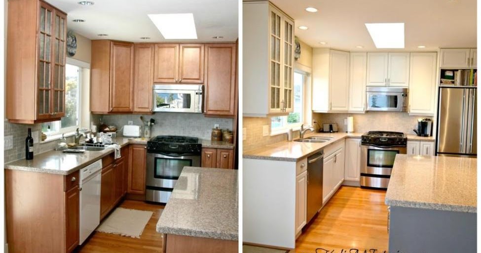 Painting Wood KITCHEN White Before and After