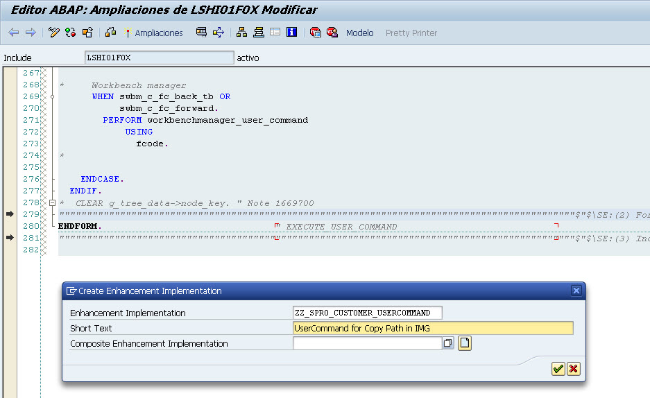 SAP ABAP Central: Copy Customizing Path