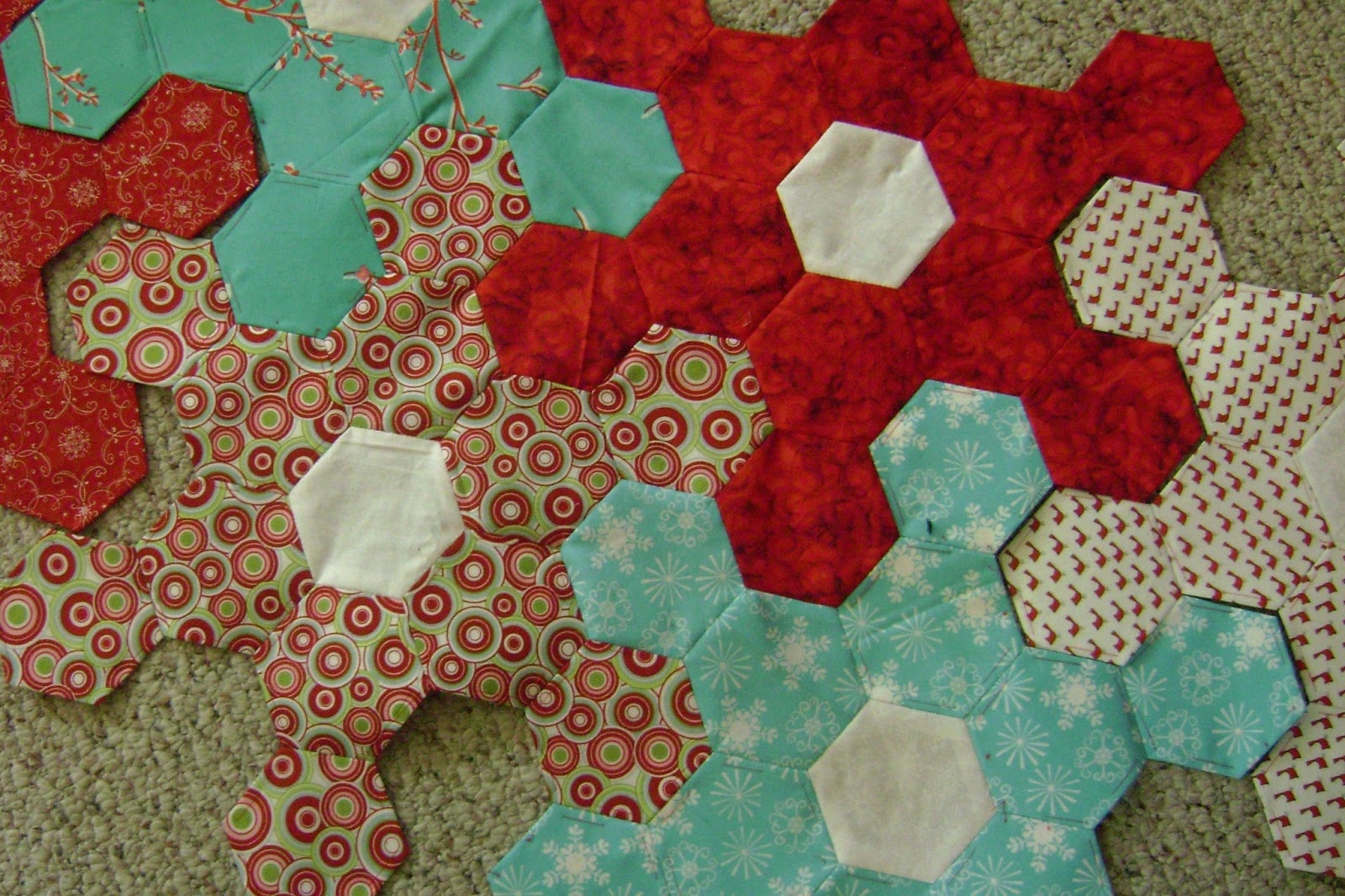 And lately, because the tiny hexagons were getting to me, I have been putti...
