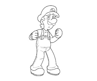 #18 Luigi Coloring Page